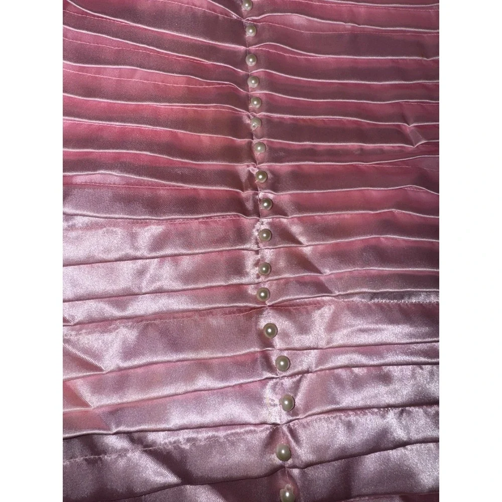 Vtg 80's‎ Seventeen Pink Satin Pearl Twin Comforter Set Balletcore Princess Y2K